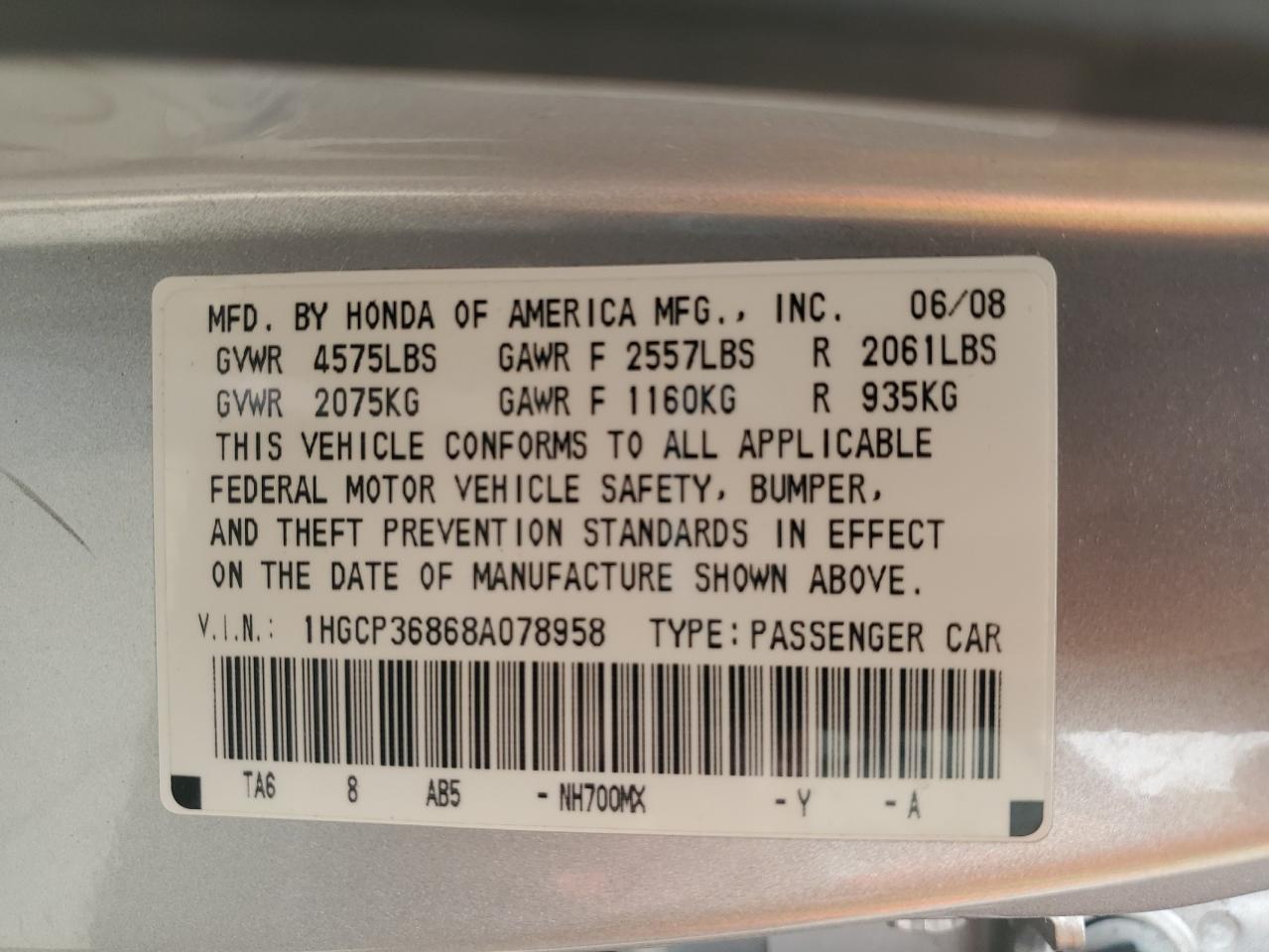 2008 HONDA ACCORD EXL photo 37