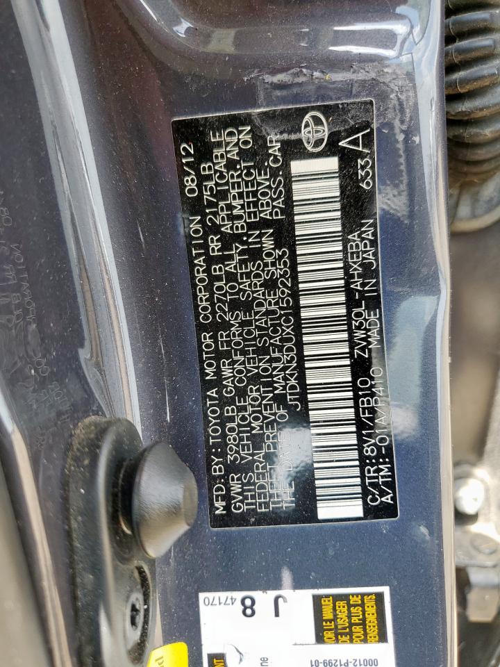 2012 TOYOTA PRIUS photo 13