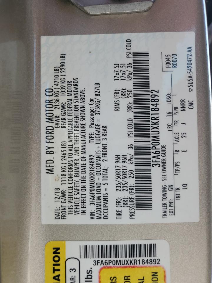 2019 FORD FUSION SEL photo 37