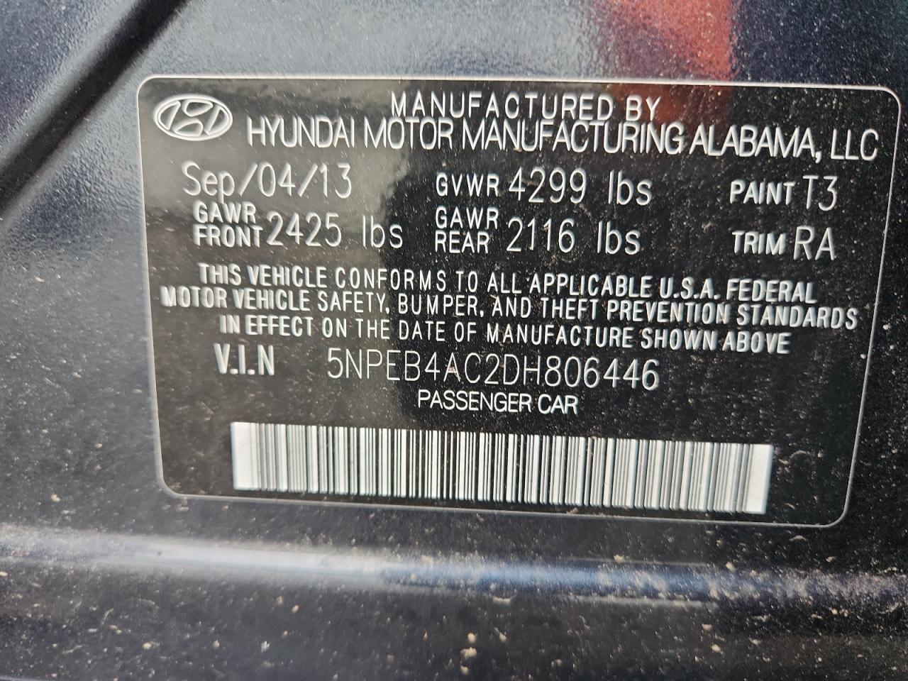 2013 HYUNDAI SONATA photo 12