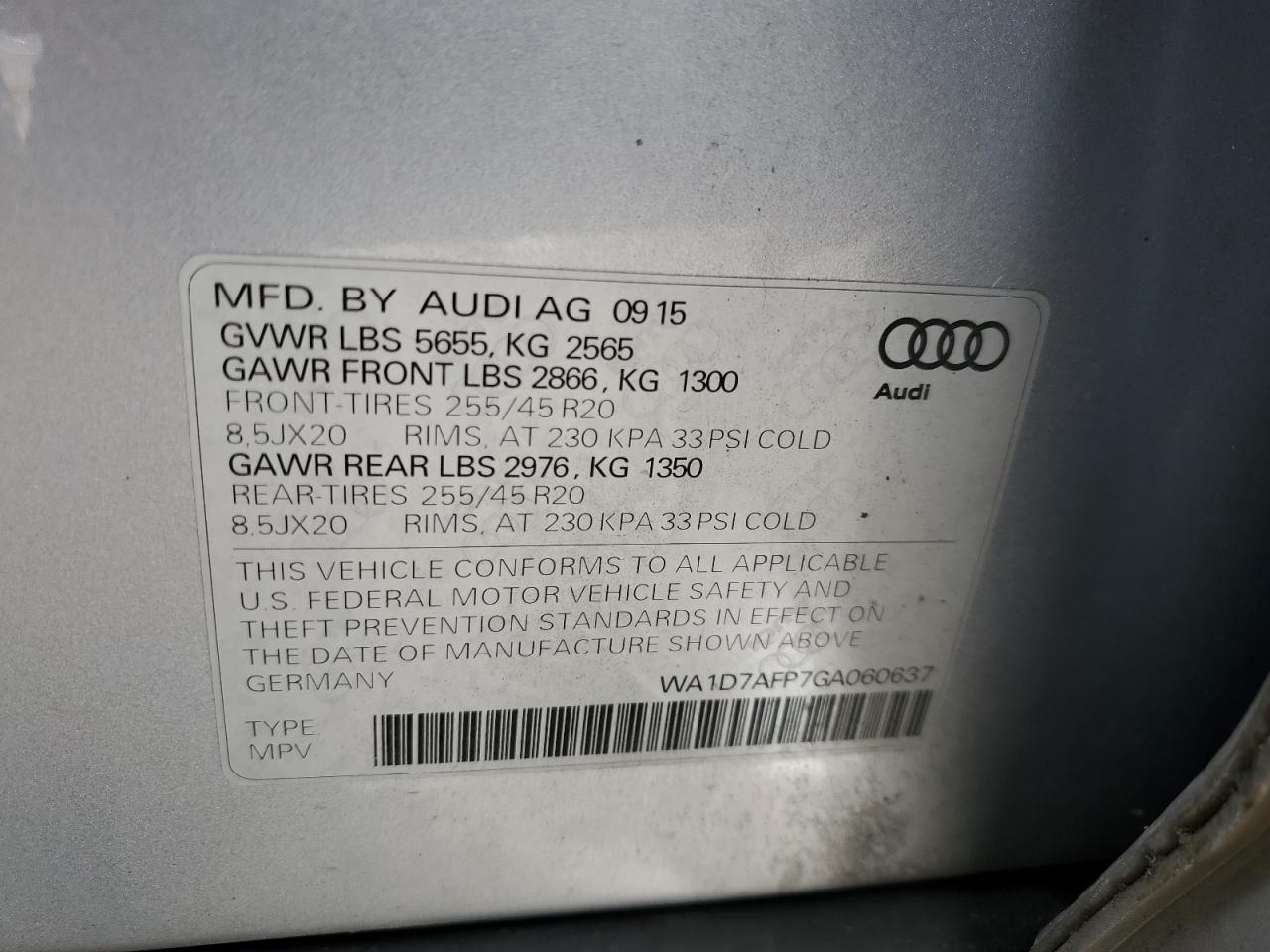 2016 AUDI Q5 photo 13