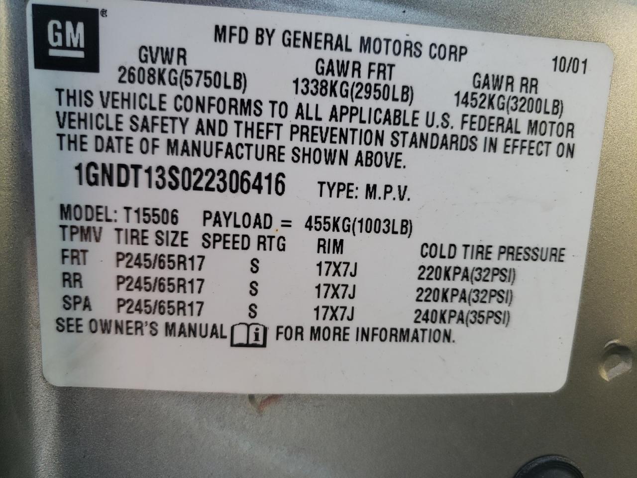 2002 CHEVROLET TRAILBLAZER photo 40