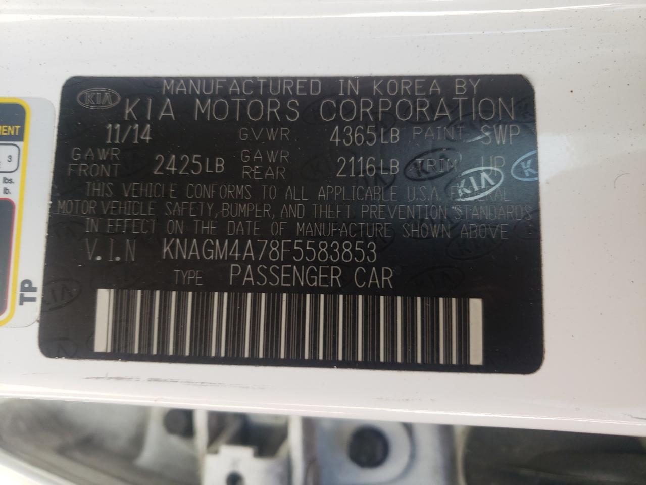 2015 KIA OPTIMA LX photo 34