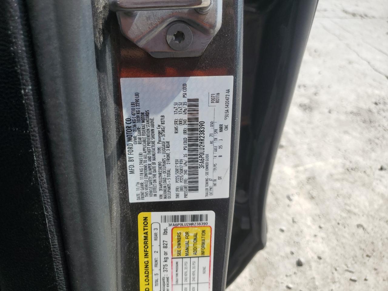 2017 FORD FUSION SE HYBRID photo 12