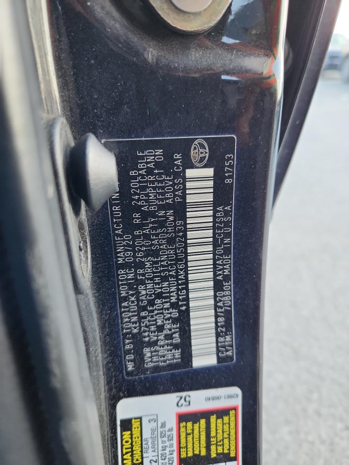 2020 TOYOTA CAMRY SE photo 12