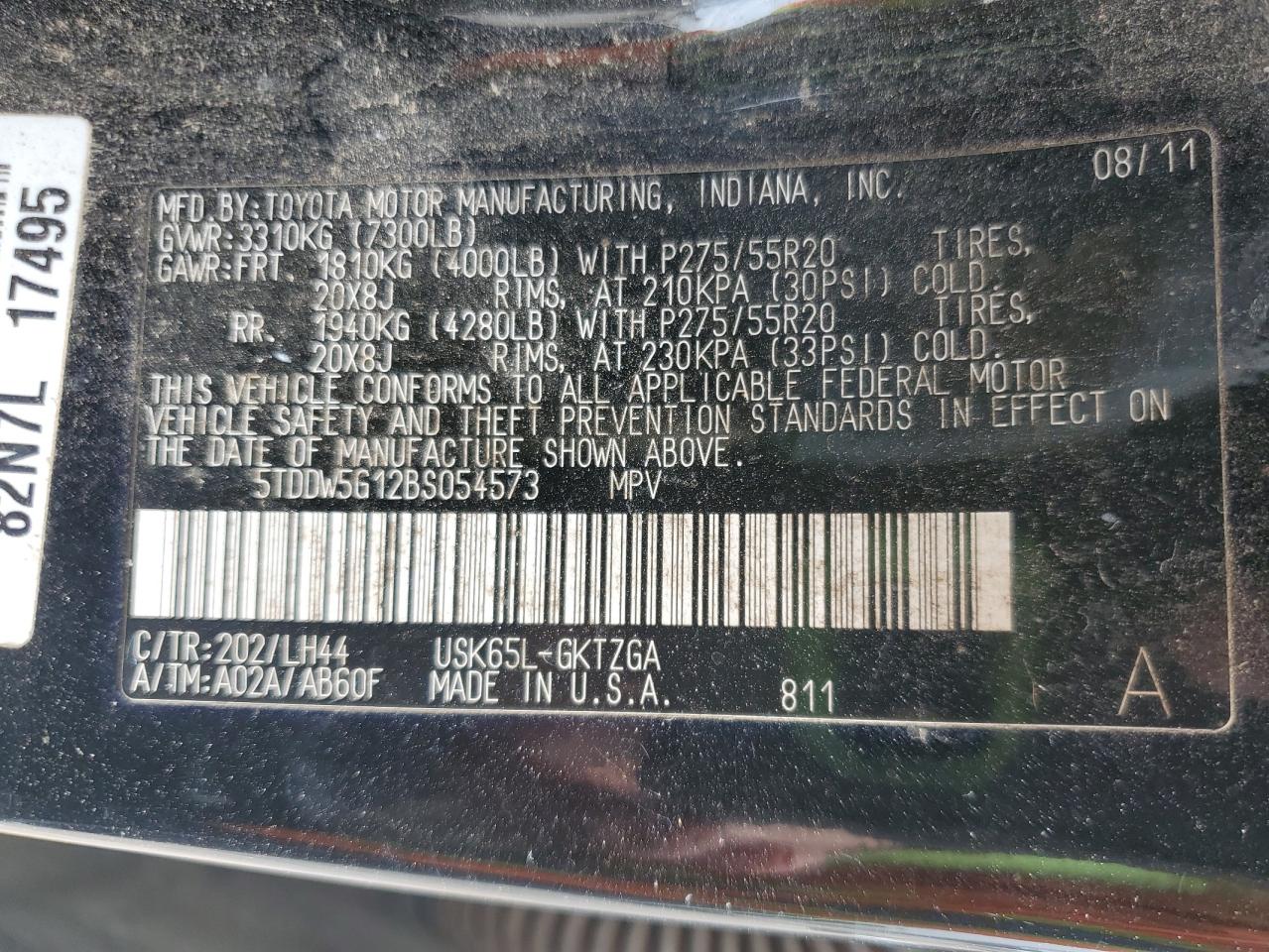2011 TOYOTA SEQUOIA PLATINUM photo 25