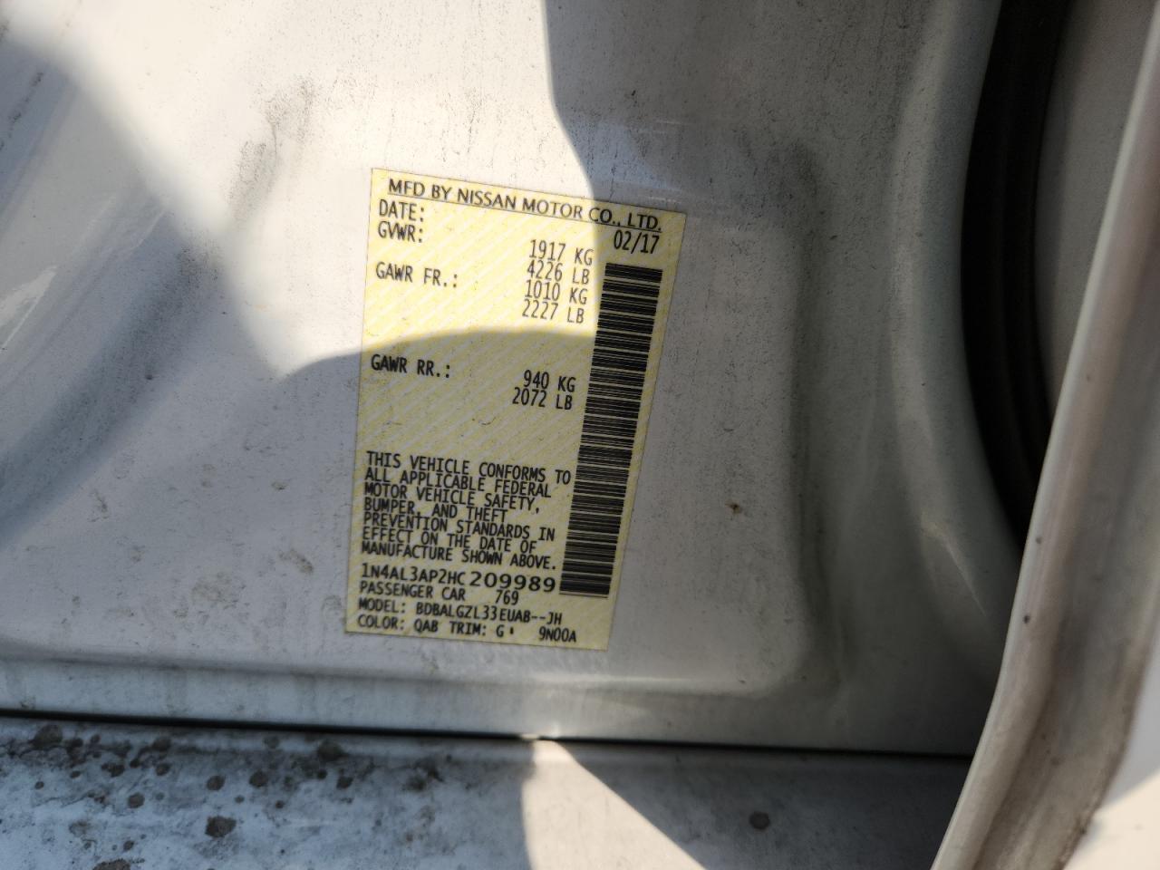 2017 NISSAN ALTIMA 2.5 photo 23