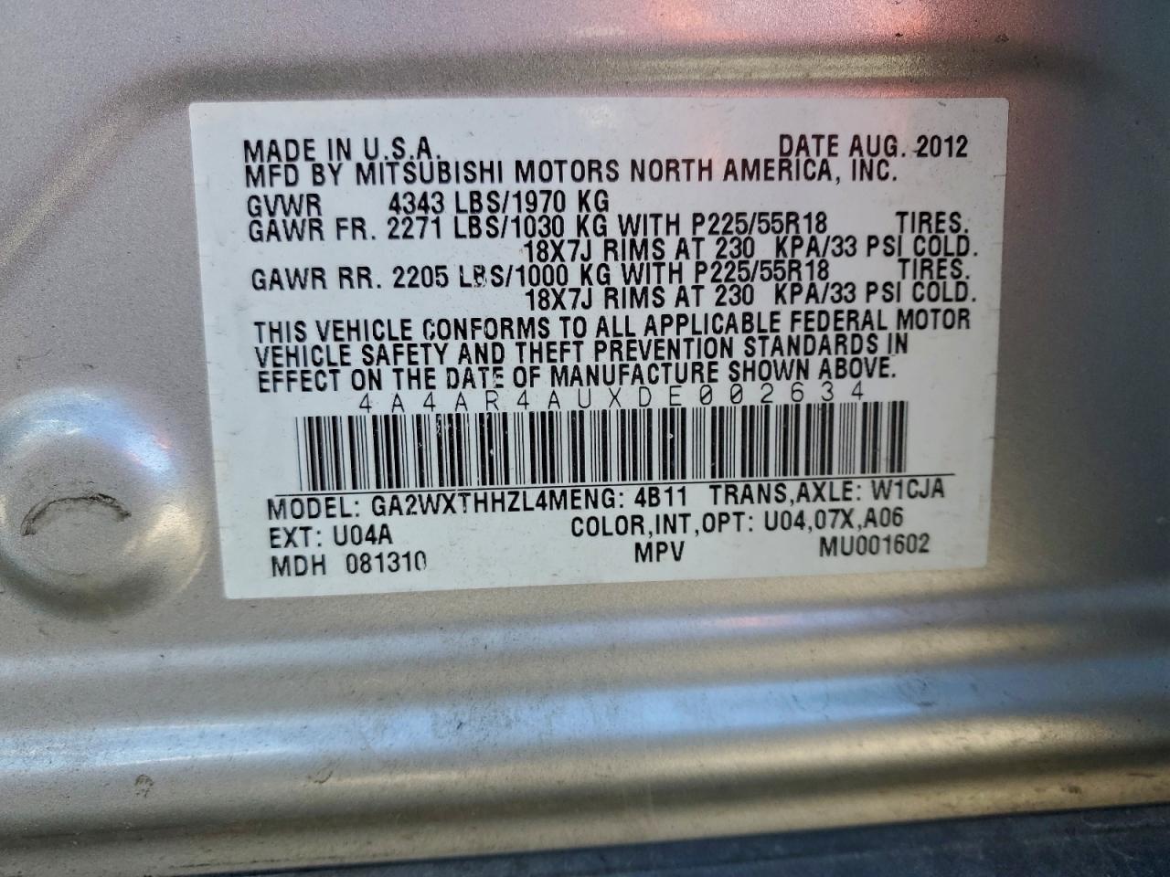 2013 MITSUBISHI OUTLANDER SPORT SE photo 23
