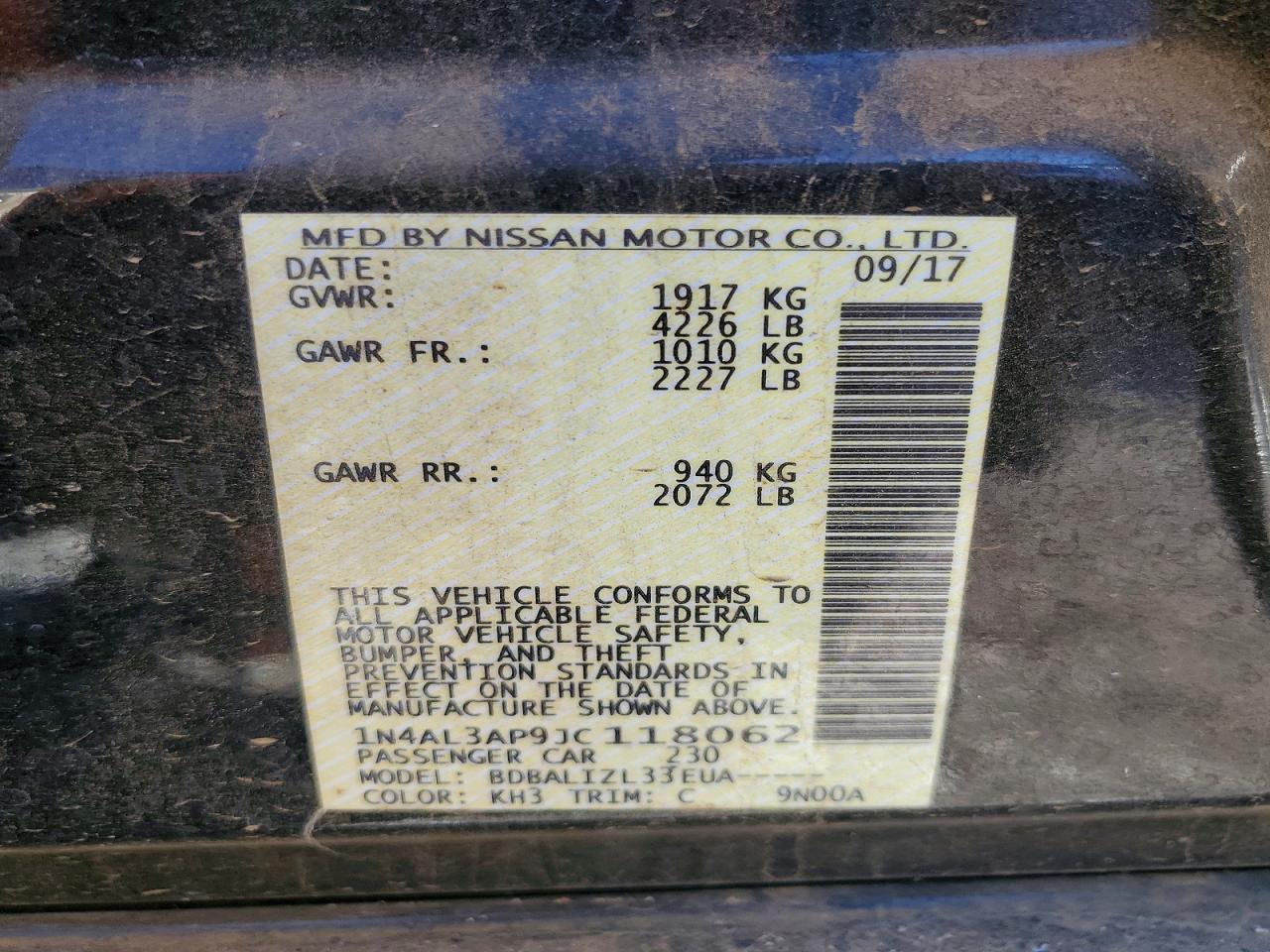 2018 NISSAN ALTIMA 2.5 photo 37