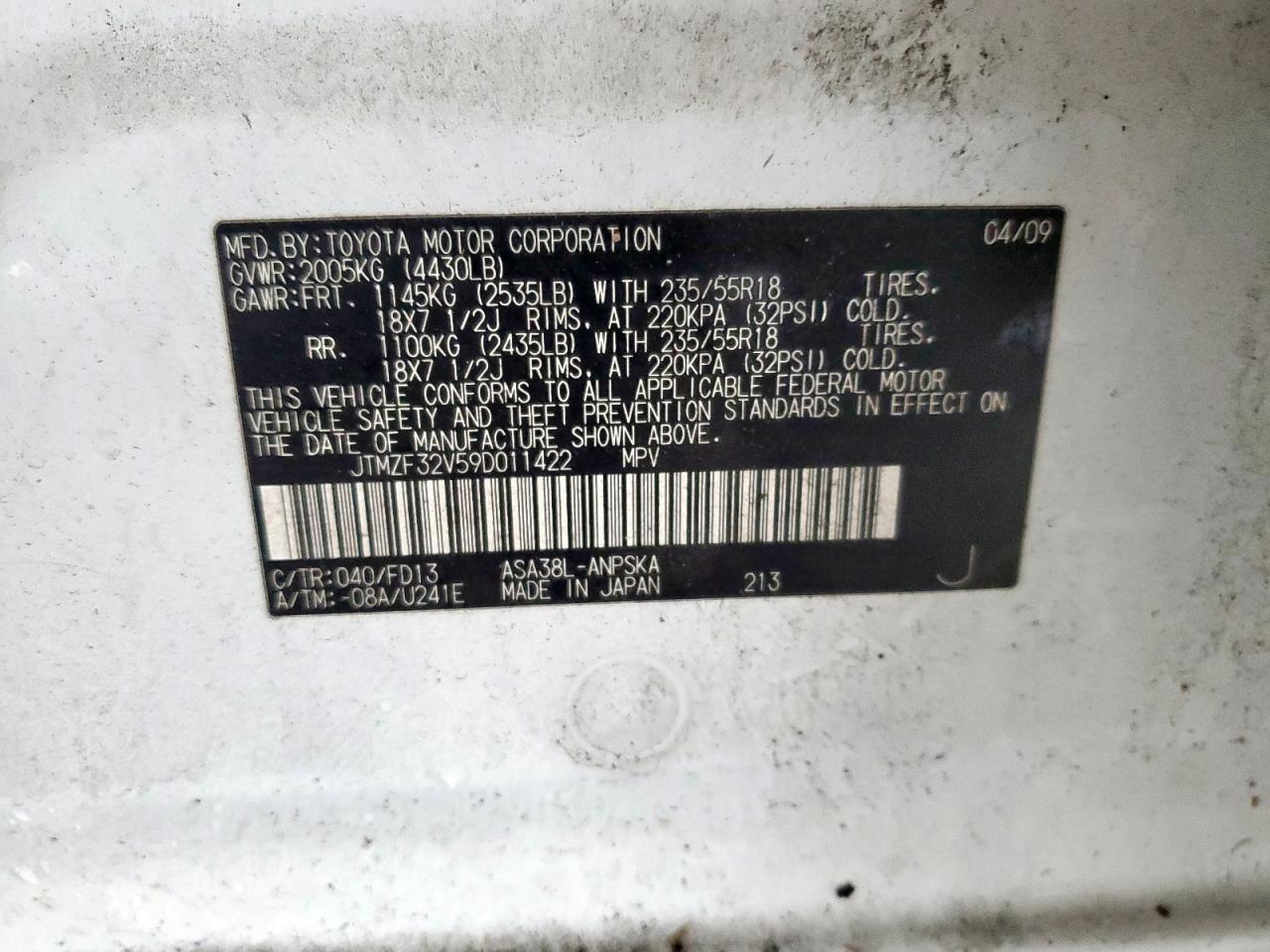 2009 TOYOTA RAV4 SPORT photo 25