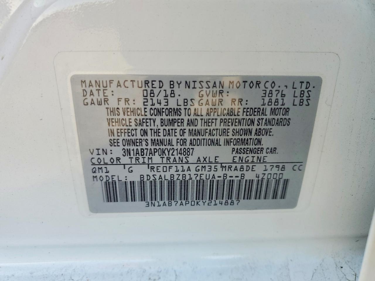 2019 NISSAN SENTRA S photo 23