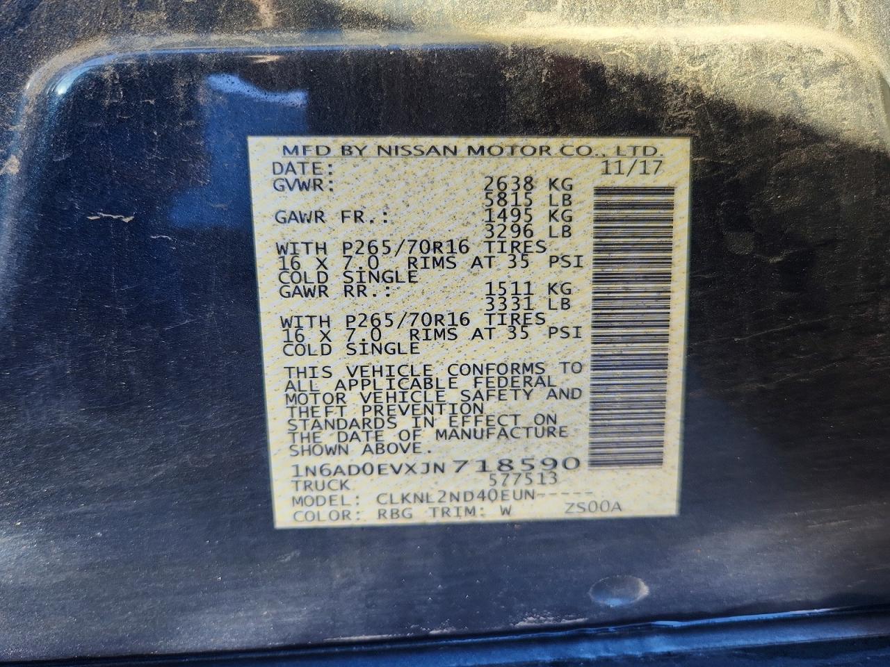 2018 NISSAN FRONTIER SV photo 23