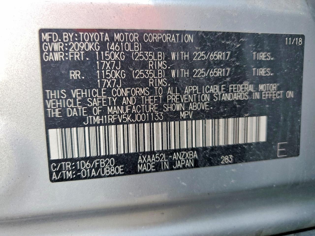 2019 TOYOTA RAV4 LE photo 34