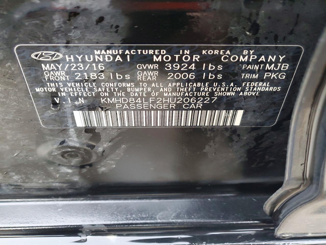 2017 HYUNDAI ELANTRA LIMITED photo 12