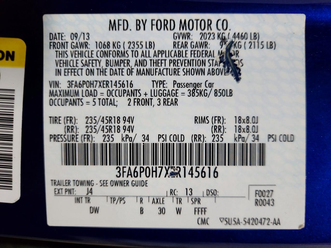 2014 FORD FUSION SE photo 12