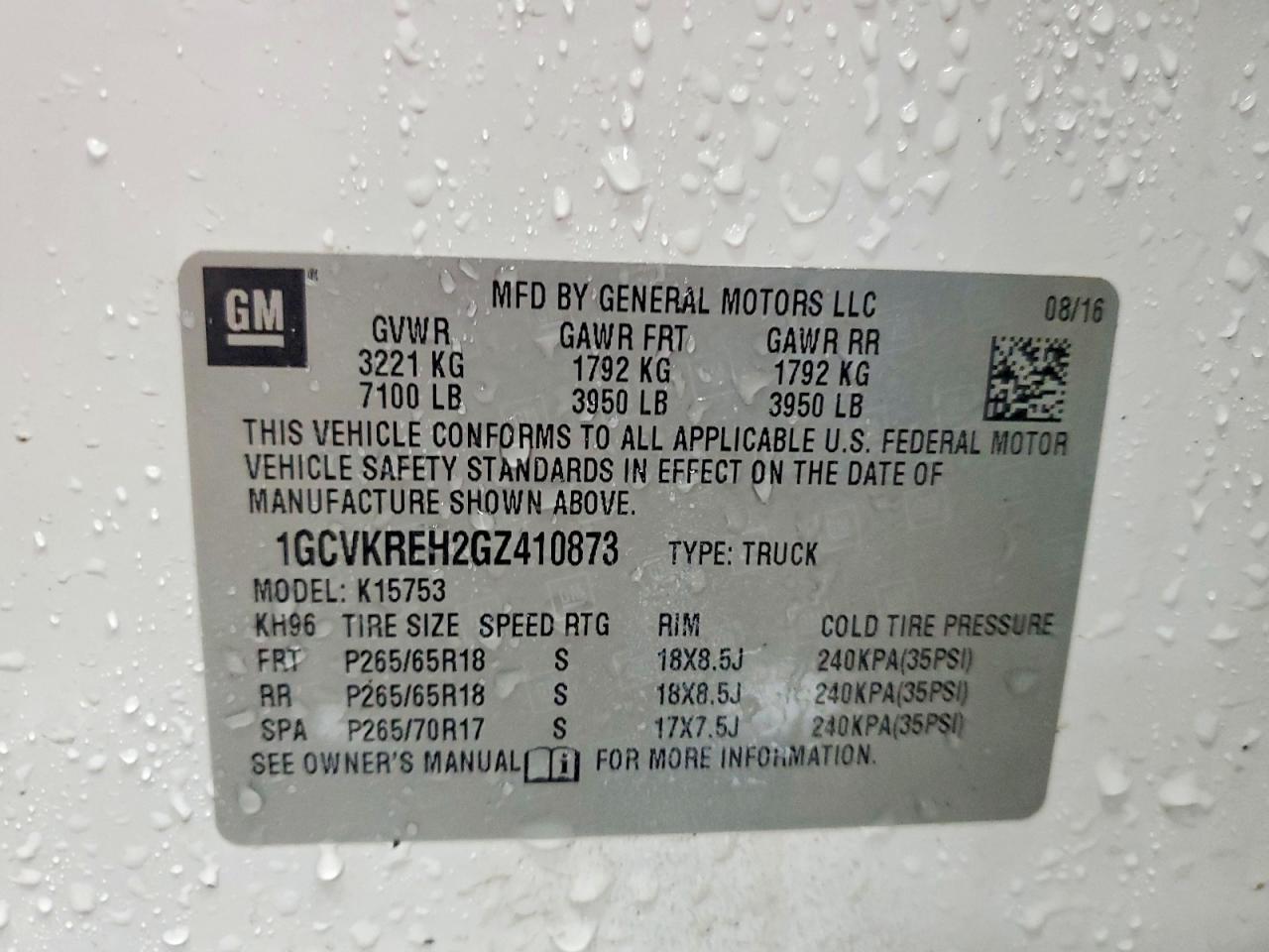 2016 CHEVROLET SILVERADO K1500 LT photo 23