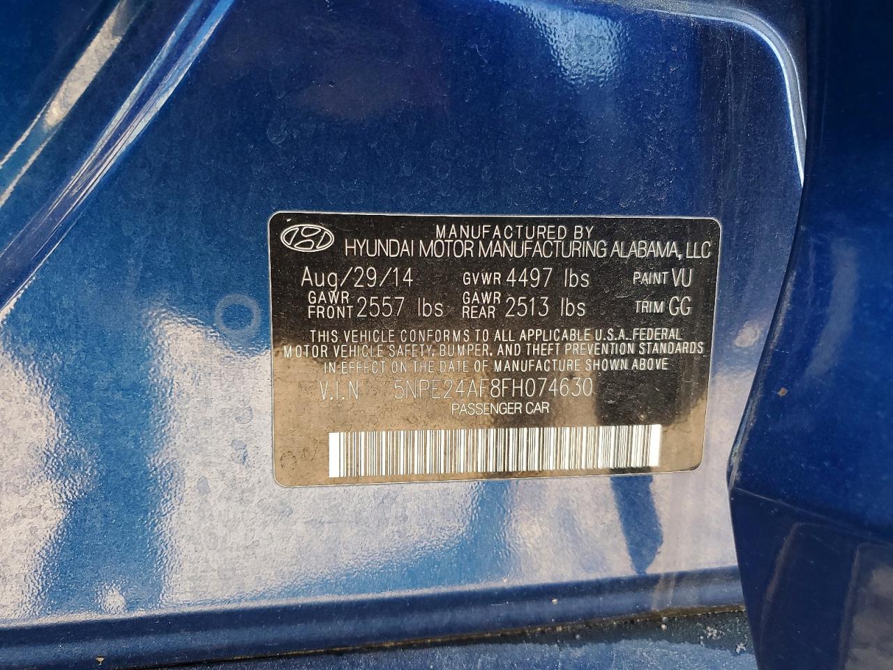 2015 HYUNDAI SONATA SE photo 25