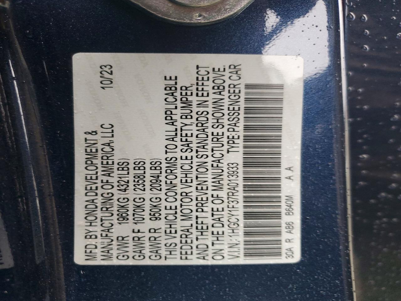 2024 HONDA ACCORD EX photo 37