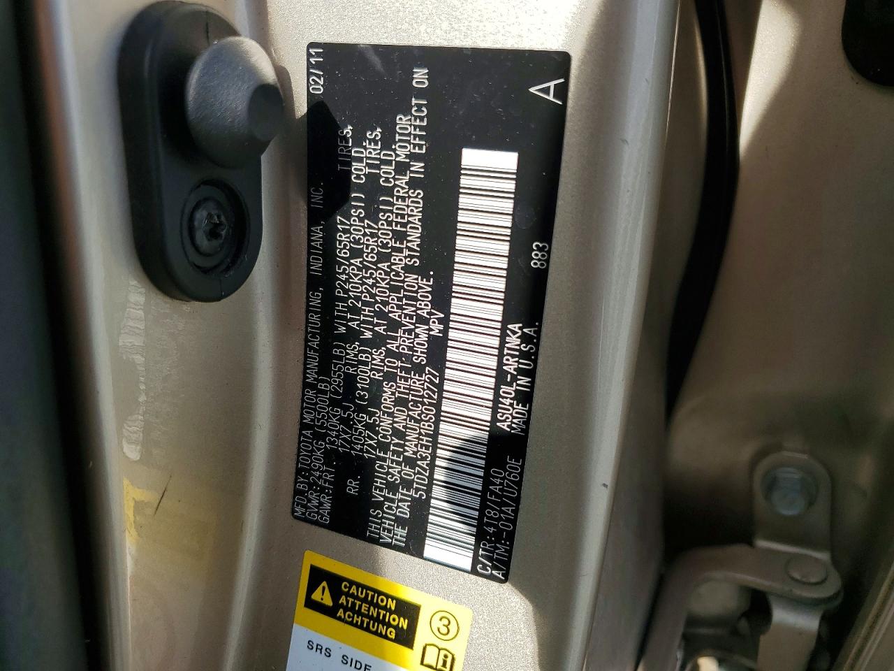 2011 TOYOTA HIGHLANDER BASE photo 27