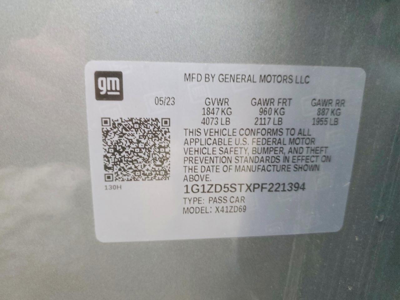 2023 CHEVROLET MALIBU LT photo 12