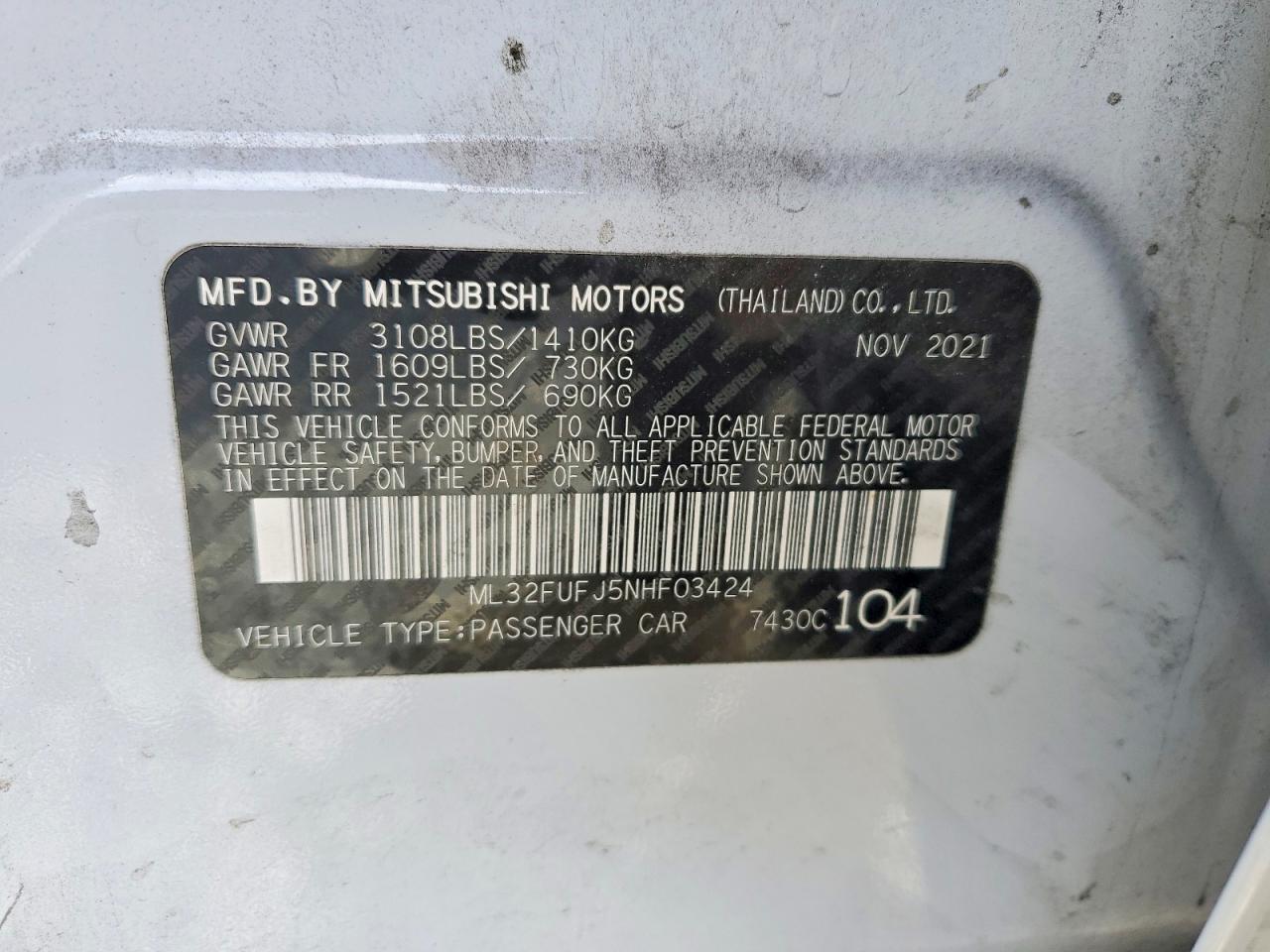 2022 MITSUBISHI MIRAGE G4 ES photo 13