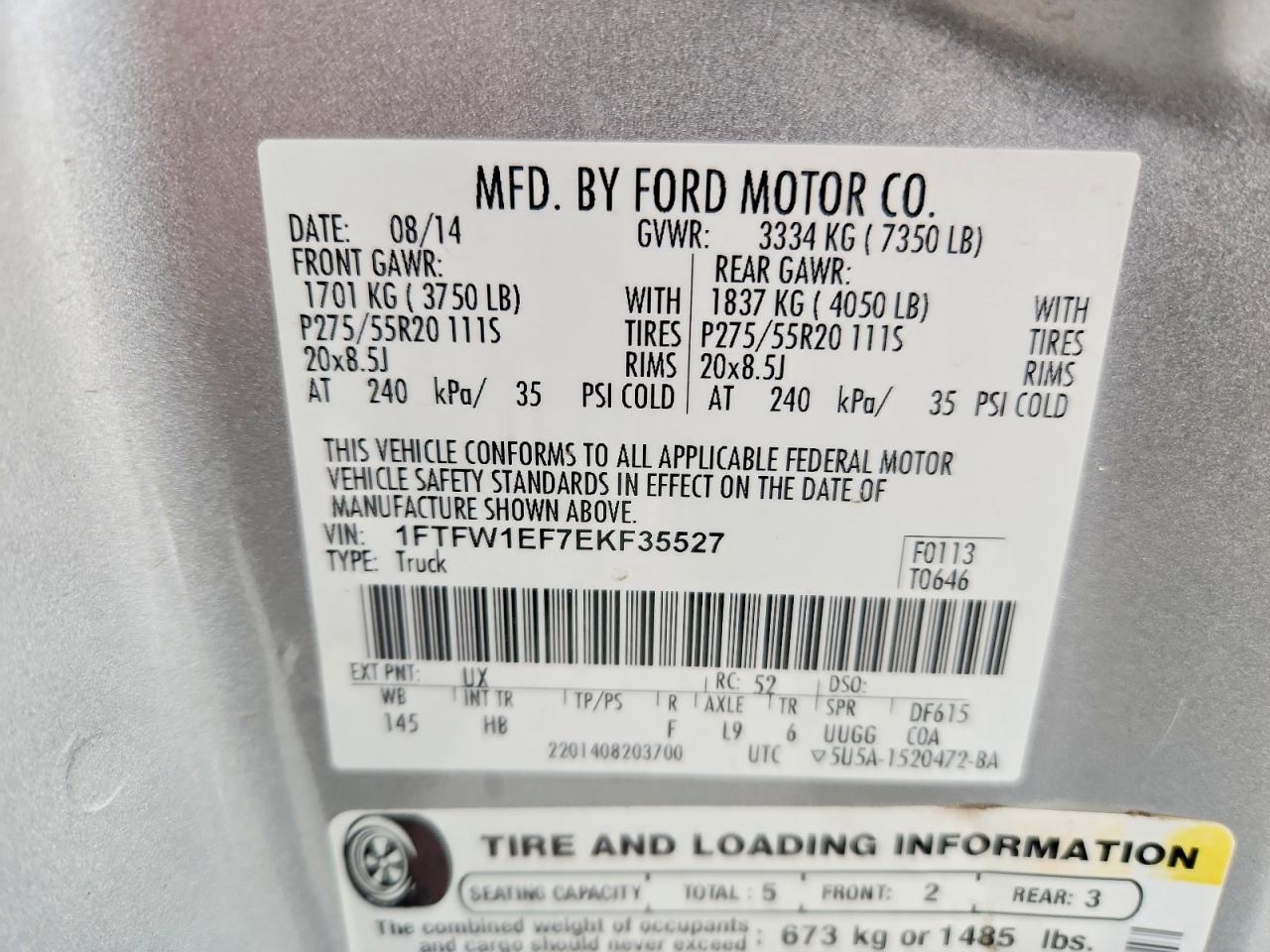 2014 FORD F150 SUPERCREW photo 12