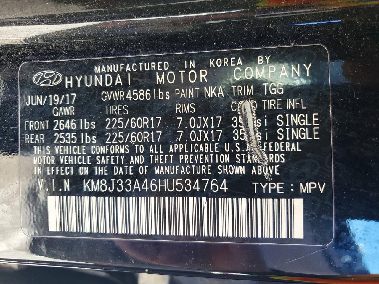 2017 HYUNDAI TUCSON LIMITED photo 13