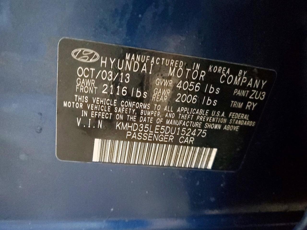 2013 HYUNDAI ELANTRA GT BASE photo 34