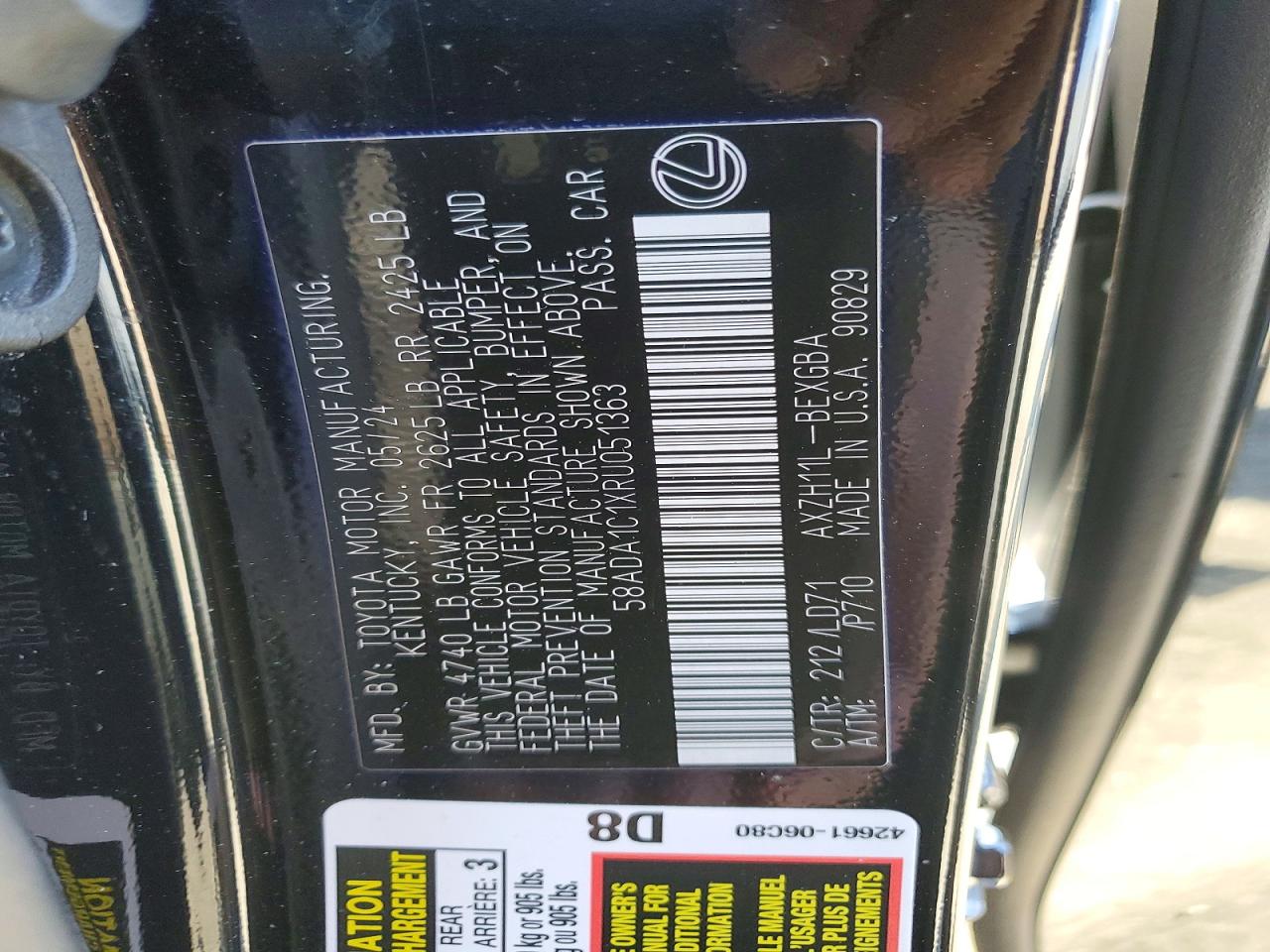 2024 LEXUS ES 300H BASE photo 12