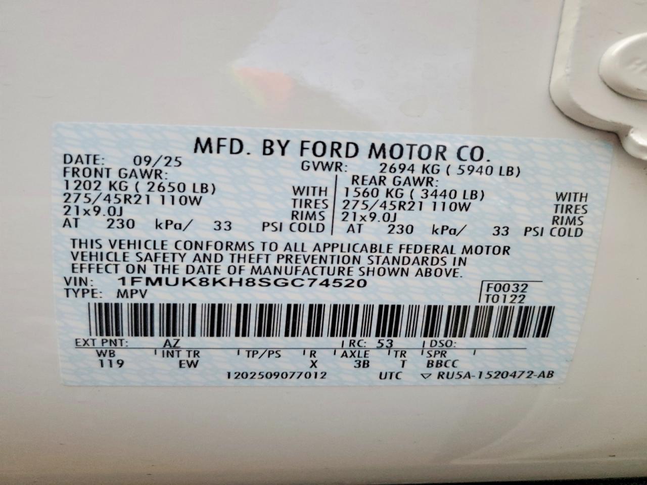 2025 FORD EXPLORER ST-LINE photo 37