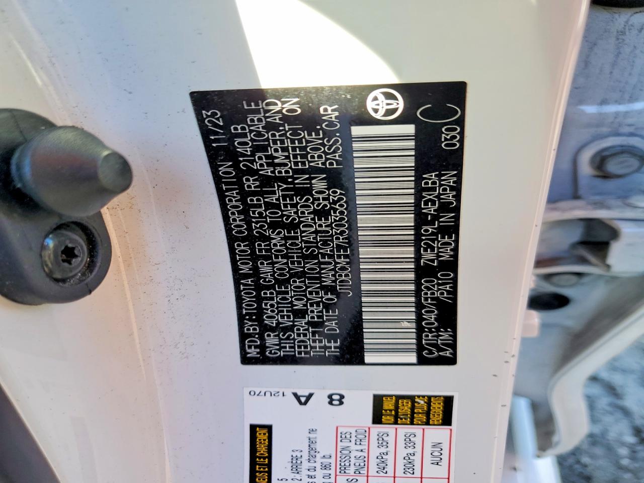 2024 TOYOTA COROLLA LE photo 13