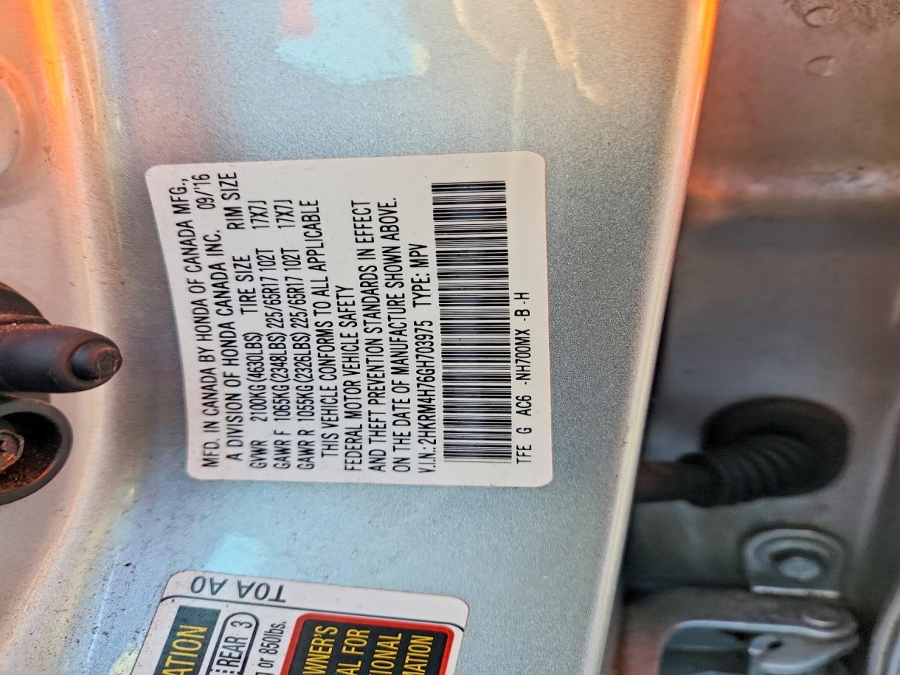 2016 HONDA CR-V EXL photo 34