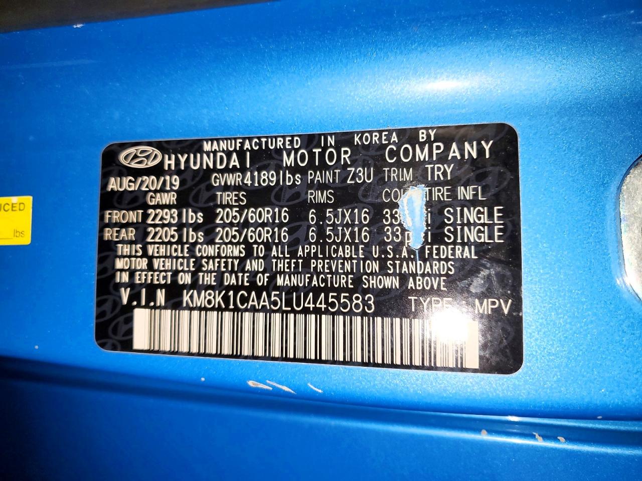 2020 HYUNDAI KONA SE photo 37