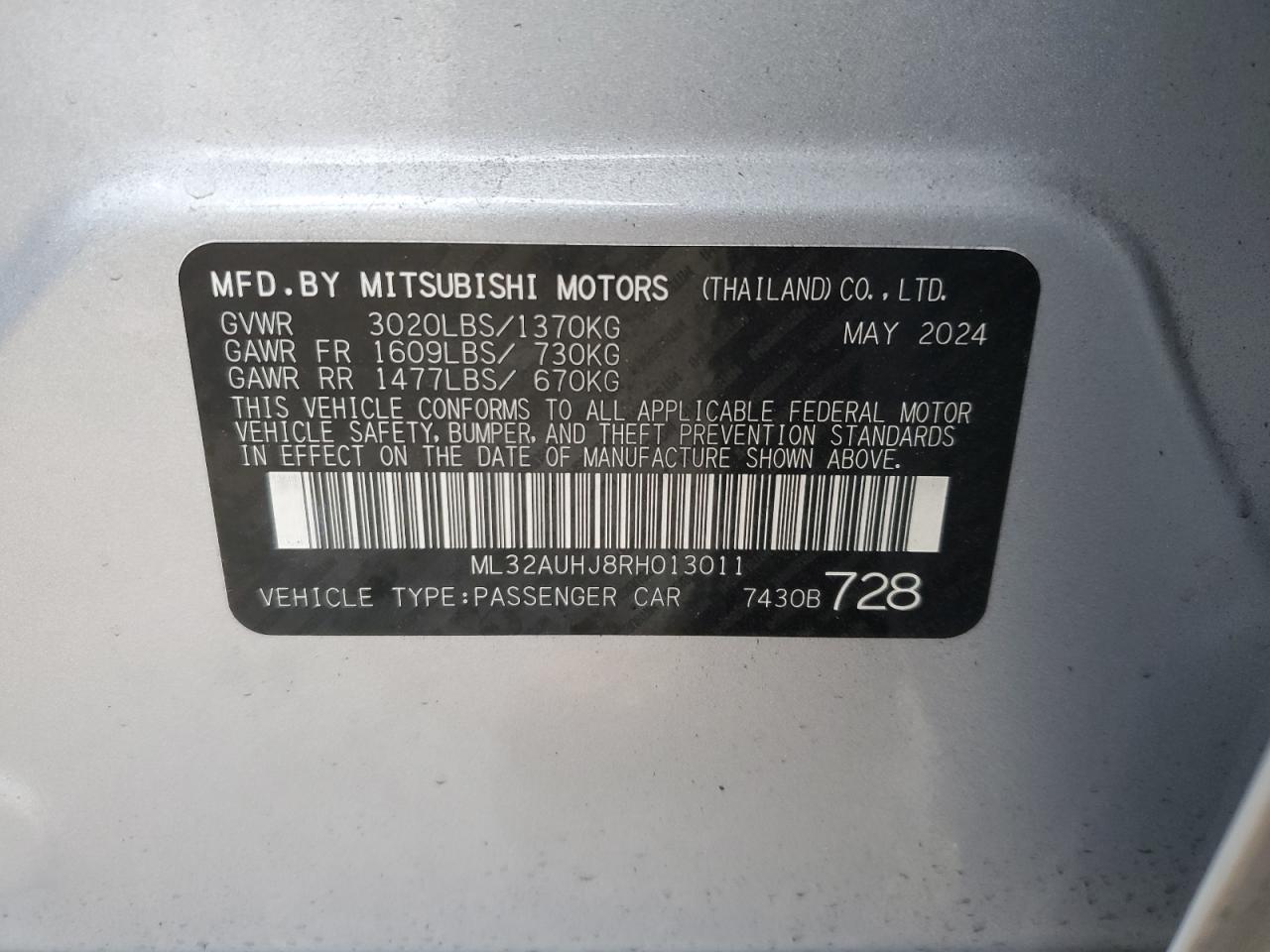 2024 MITSUBISHI MIRAGE ES photo 23