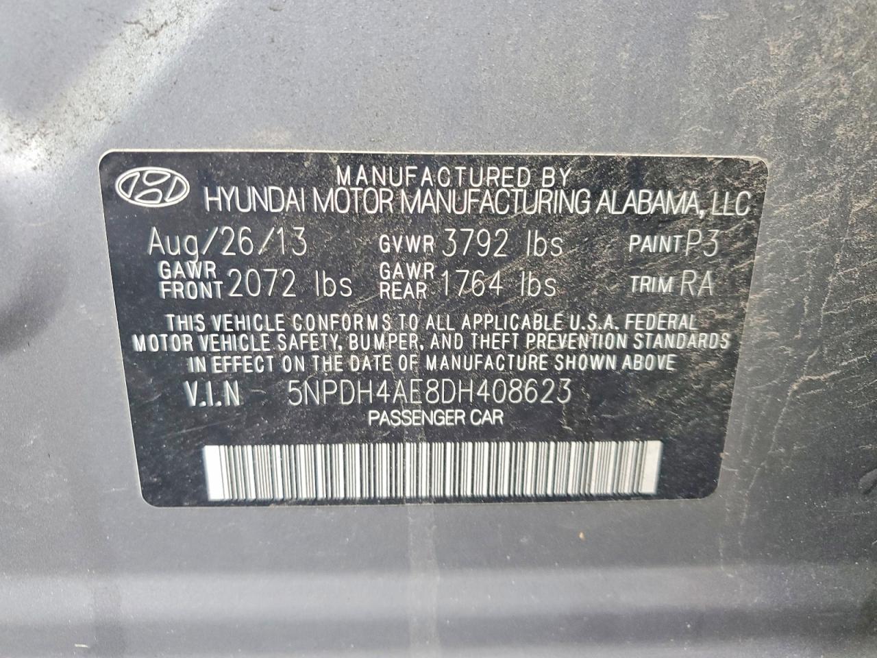 2013 HYUNDAI ELANTRA GLS photo 12
