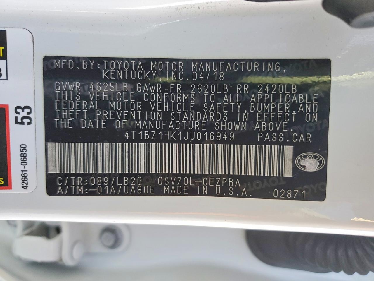 2018 TOYOTA CAMRY XSE V6 photo 34