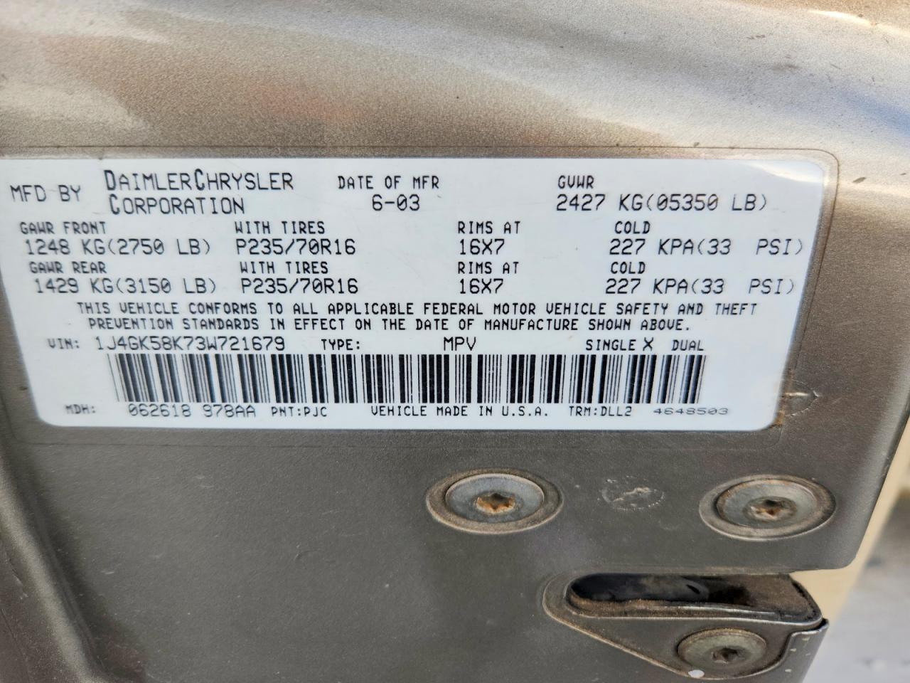 2003 JEEP LIBERTY photo 23