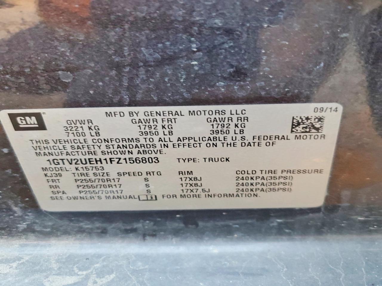2015 GMC SIERRA K1500 SLE photo 12