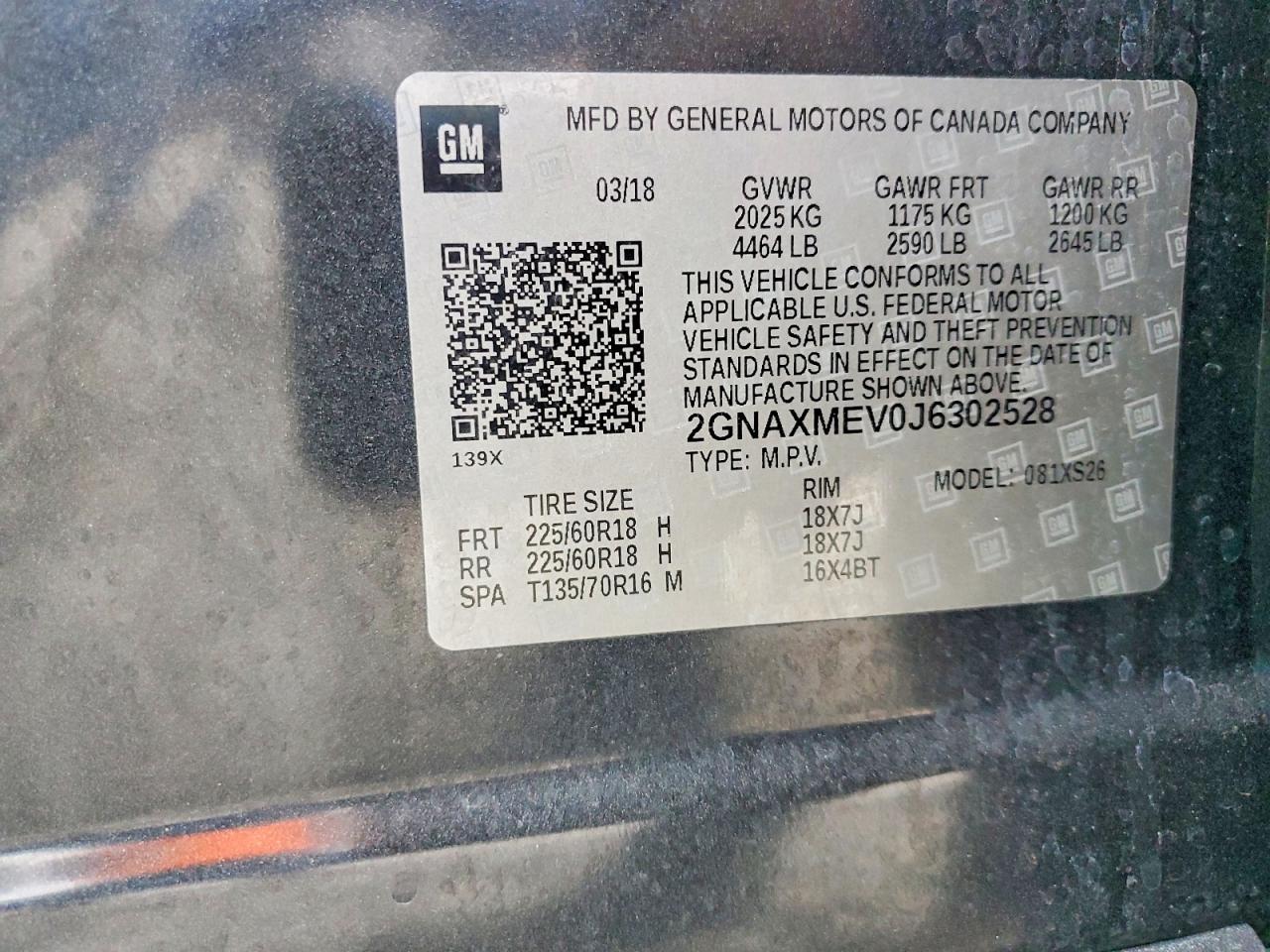 2018 CHEVROLET EQUINOX PREMIER photo 37