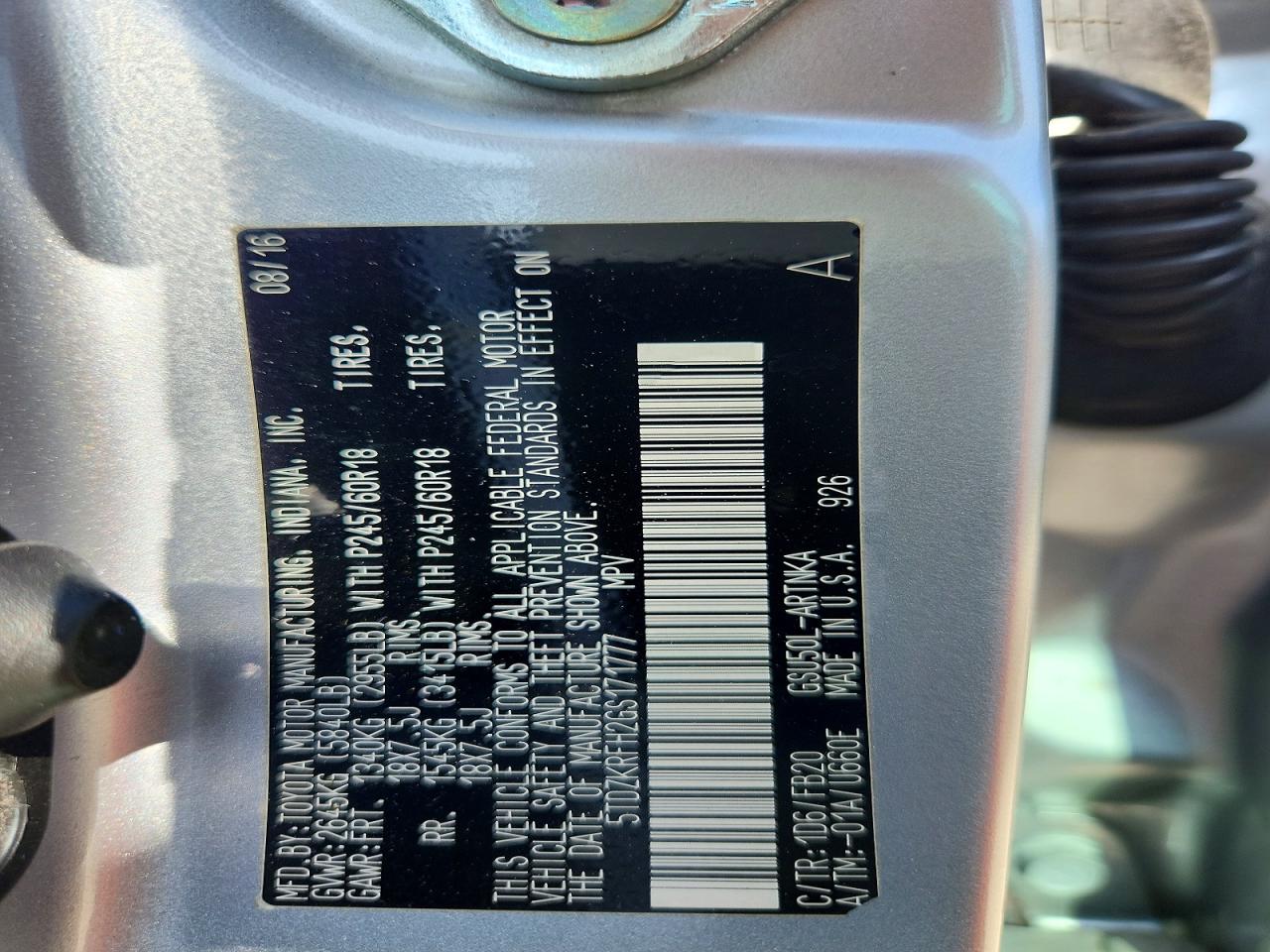 2016 TOYOTA HIGHLANDER LE photo 27