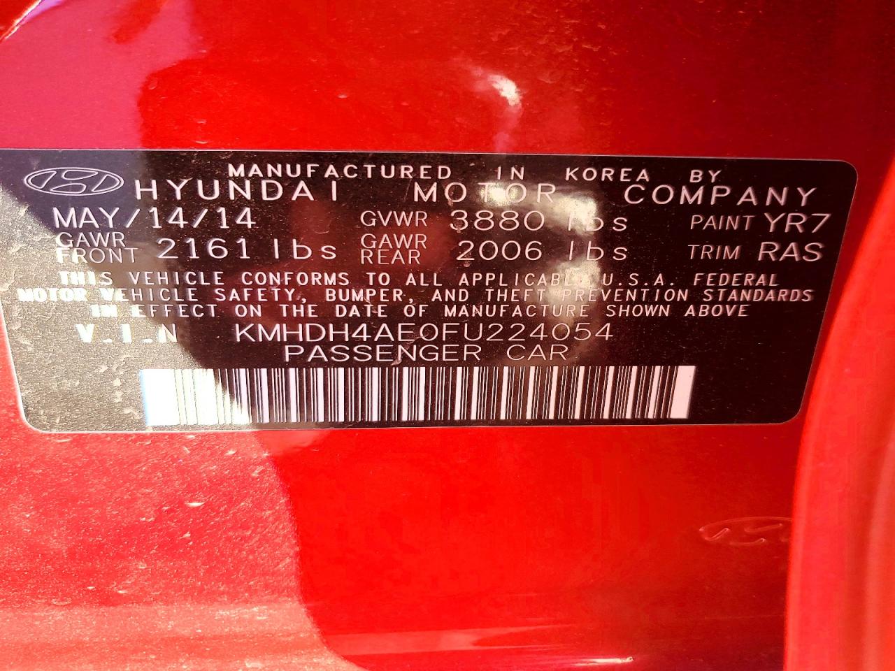 2015 HYUNDAI ELANTRA SE photo 13