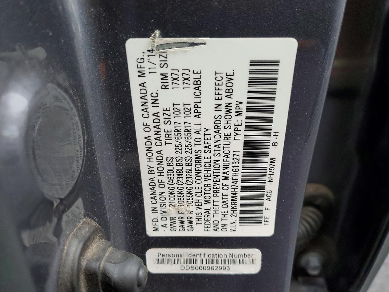 2015 HONDA CR-V EXL photo 25