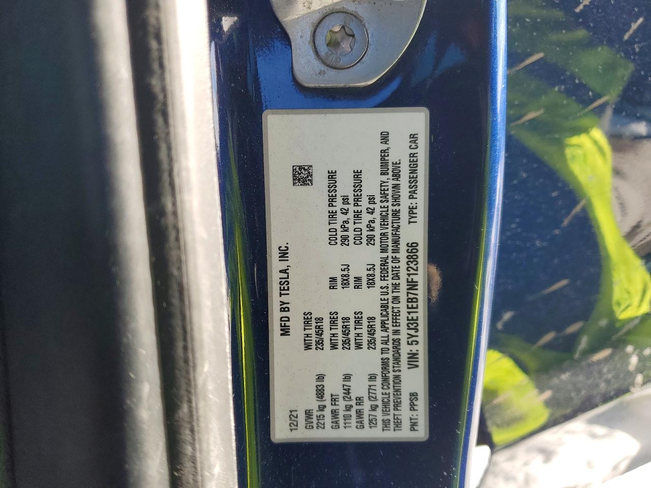 2022 TESLA MODEL 3 photo 23