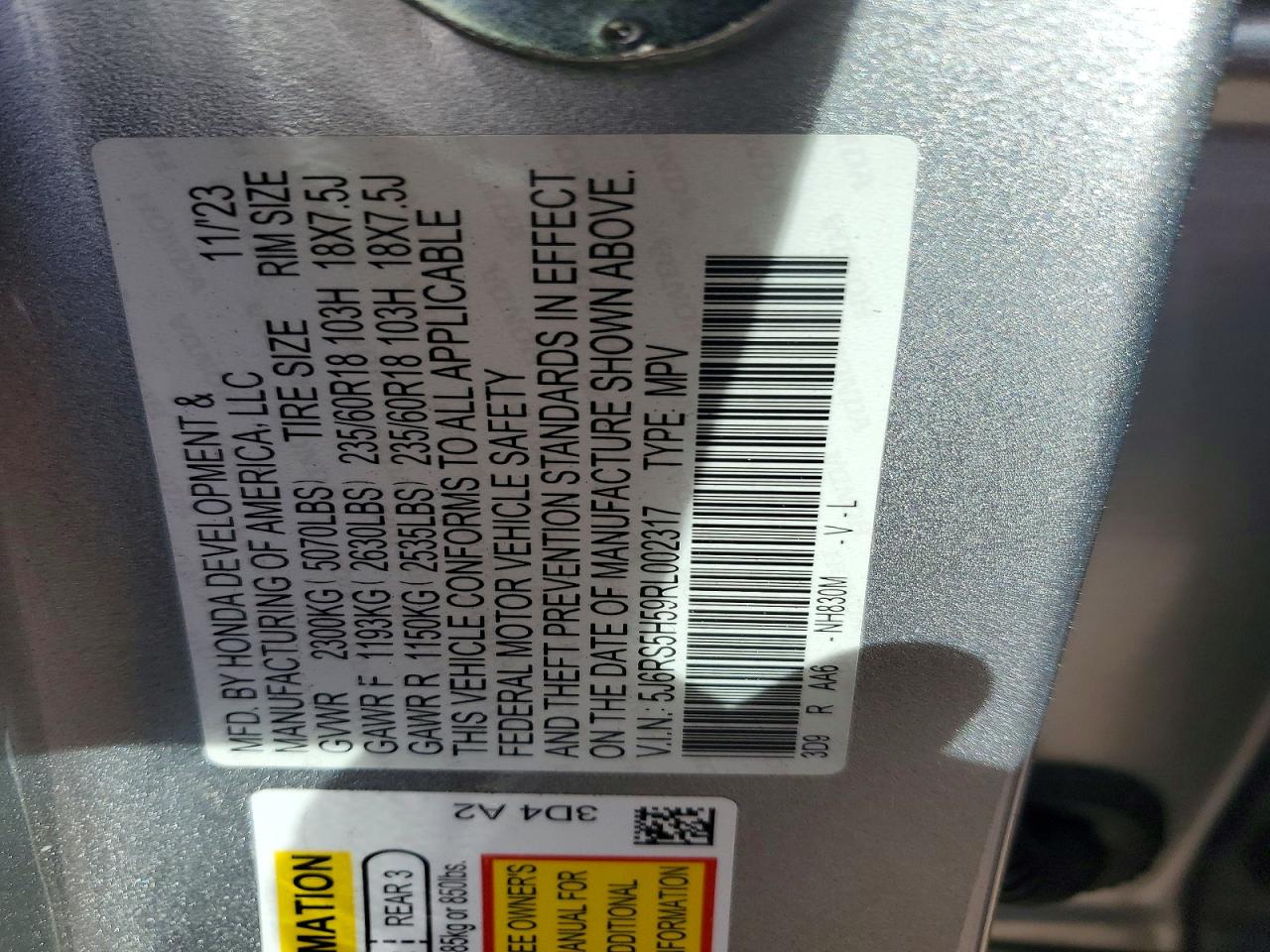 2024 HONDA CR-V SPORT photo 14