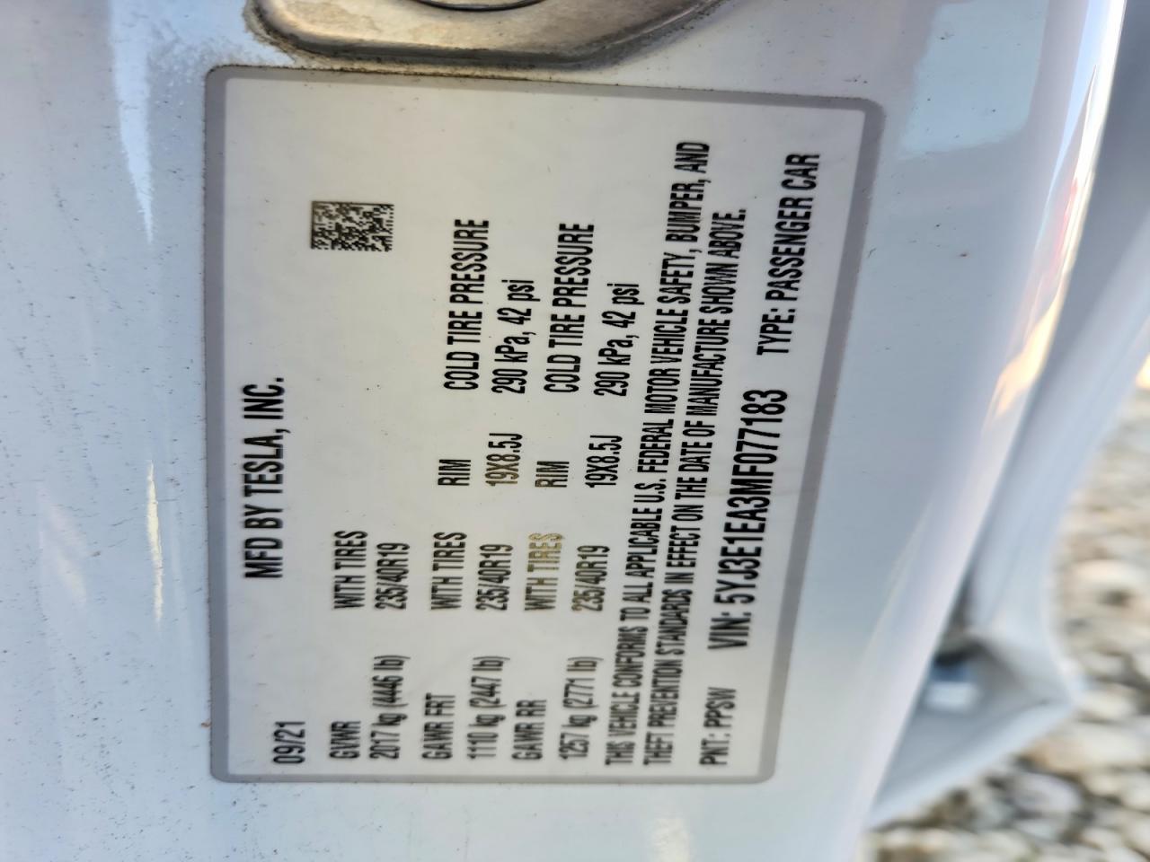 2021 TESLA MODEL 3 photo 34