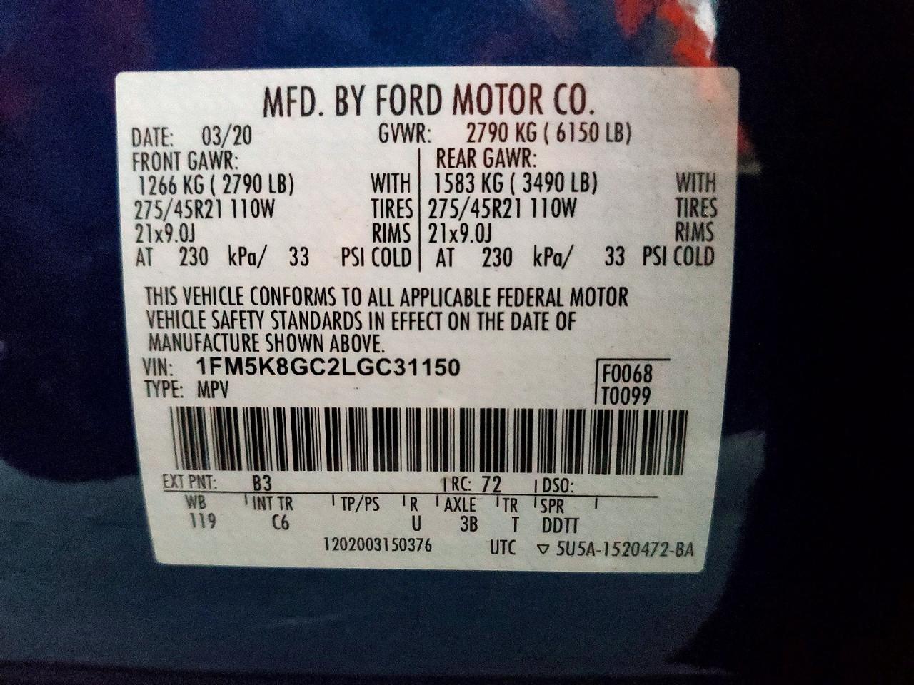 2020 FORD EXPLORER ST photo 14