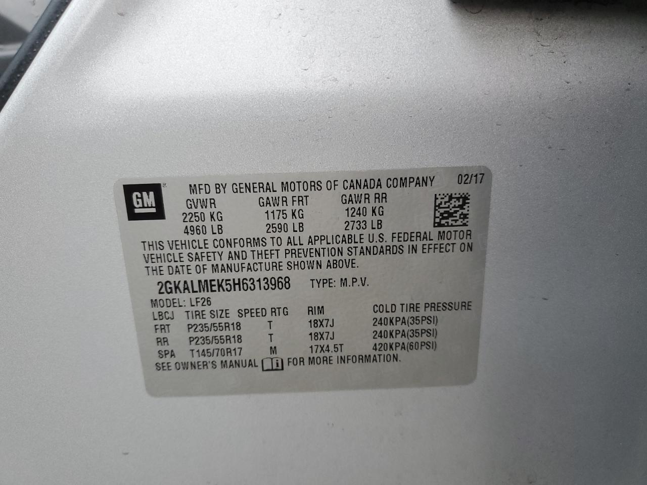 2017 GMC TERRAIN SLE photo 13