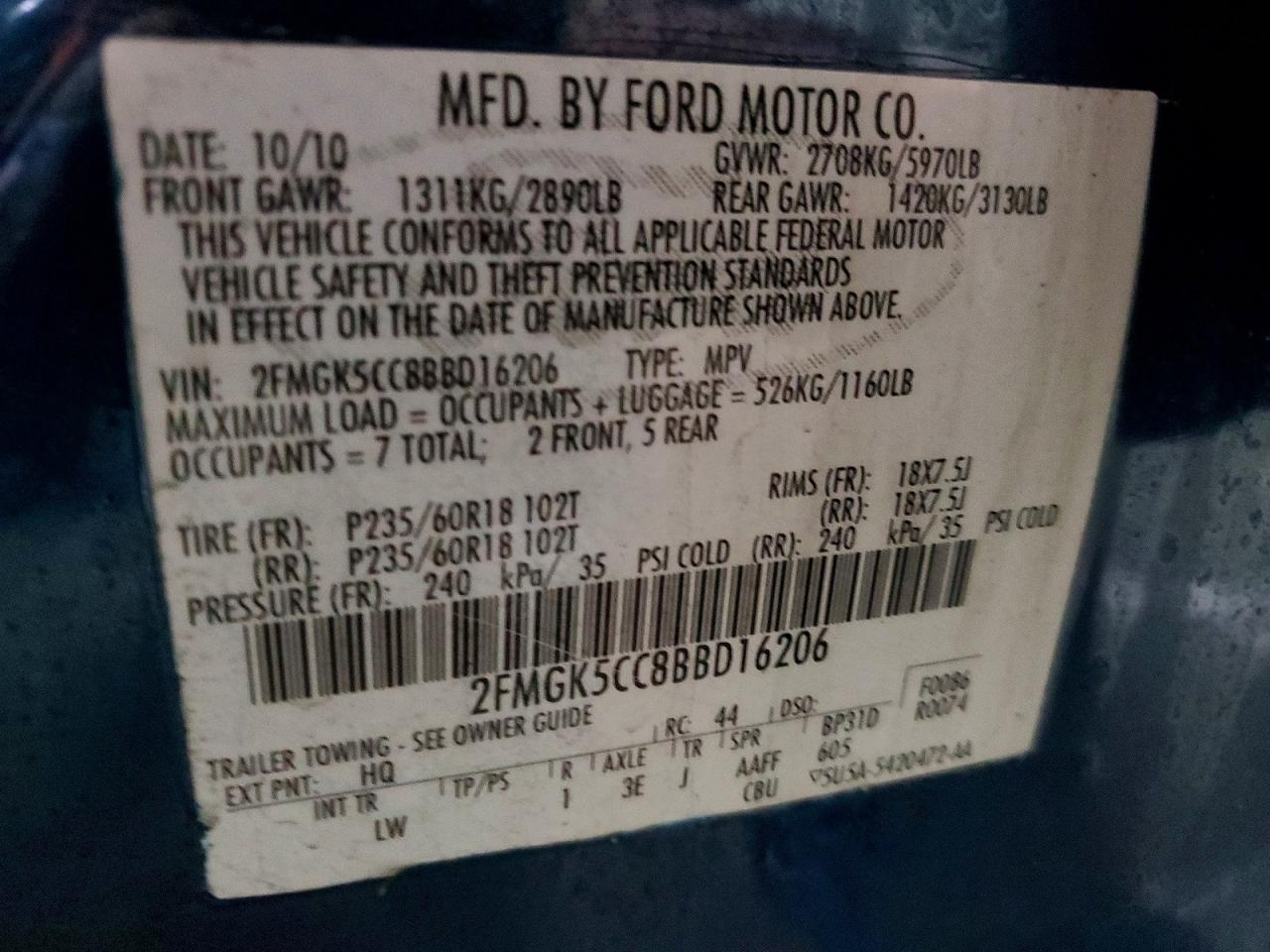 2011 FORD FLEX SEL photo 25