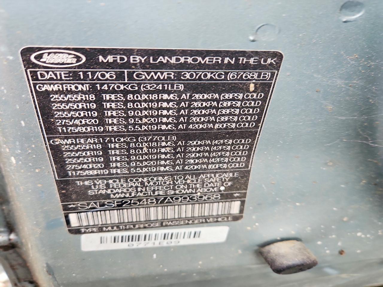 2007 LAND ROVER RANGE ROVER SPORT HSE photo 27