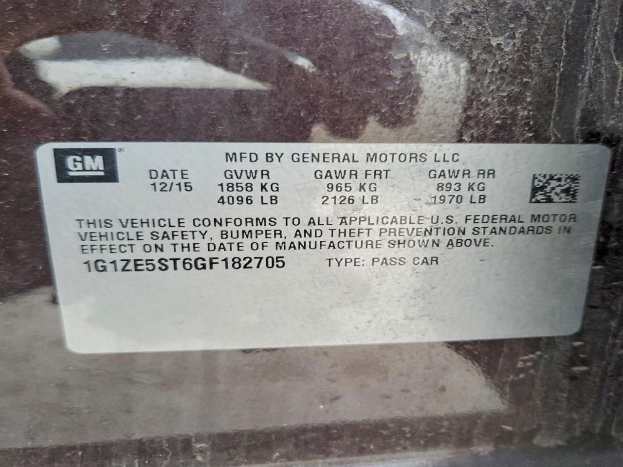 2016 CHEVROLET MALIBU LT photo 23